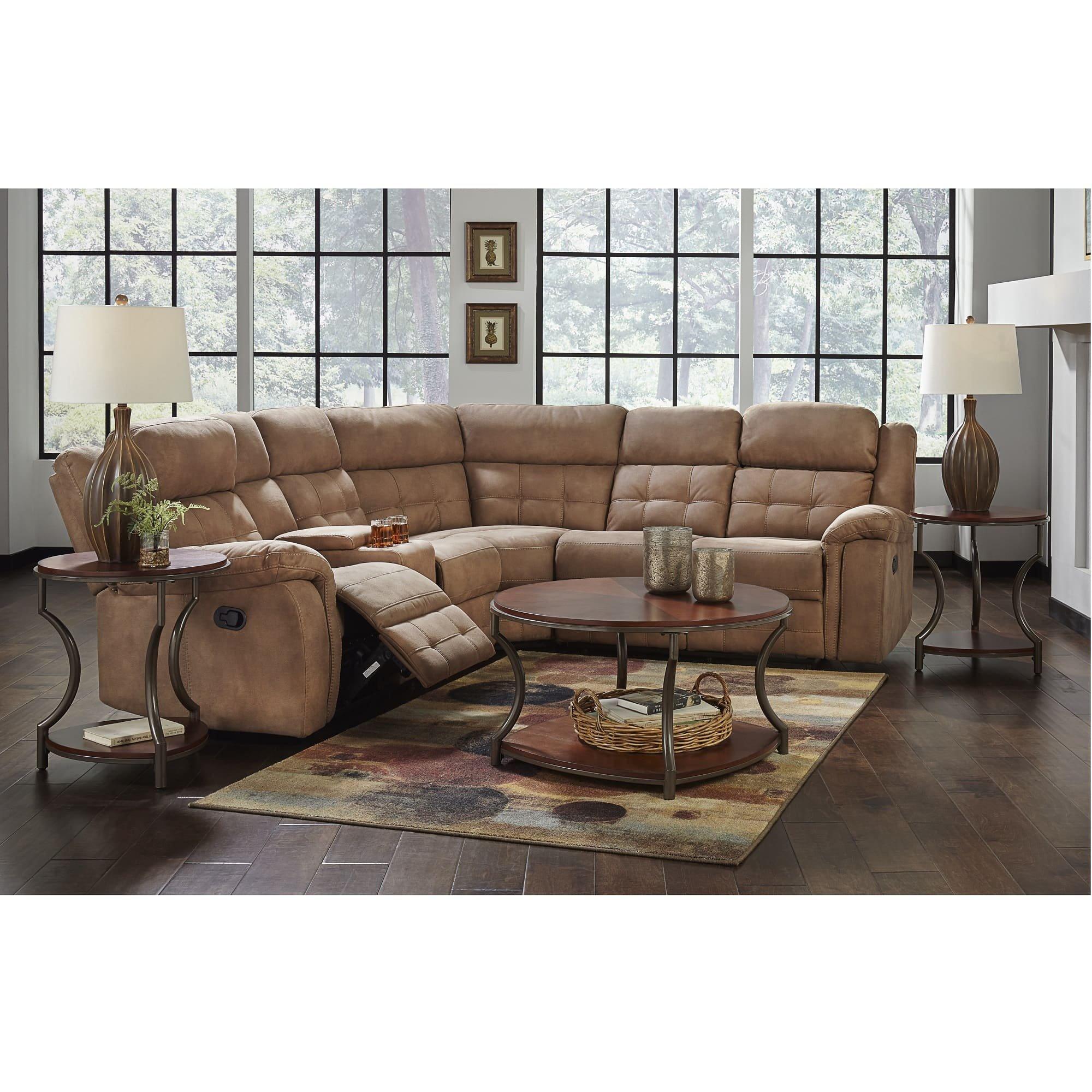 Rent to Own Amalfi 3-Piece Cobalt Reclining Sectional Living Room